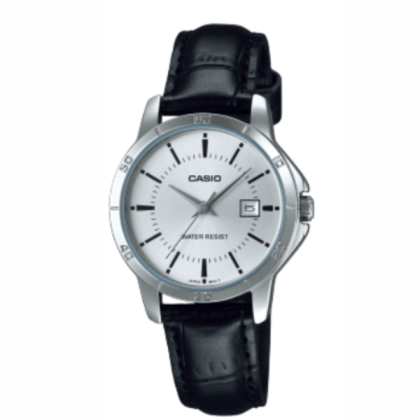 Casio General LTP-V004L-7A Black Strap with White DIal Women's Analog Watch